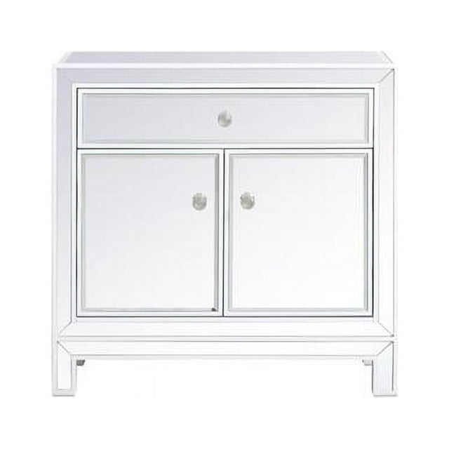 Elegant Decor MF71034WH 29 in. Transitional Mirrored Cabinet, White