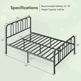 thumbnail image 3 of Gymax Stylish Full Size Metal Bed Frame Platform Bed Base w/ Headboard & Footboard, 3 of 10