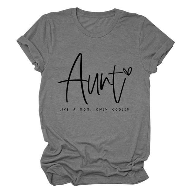 LUOGENLI T-shirts pour Femme pour Femmes T-shirts pour Femmes Mode Décontractée Lettre Manches Courtes Col Rond T-Shirt Haut T-shirts pour Femmes T-shirts Graphiques T-shirts Vintage Saint-Valentin Gris TG