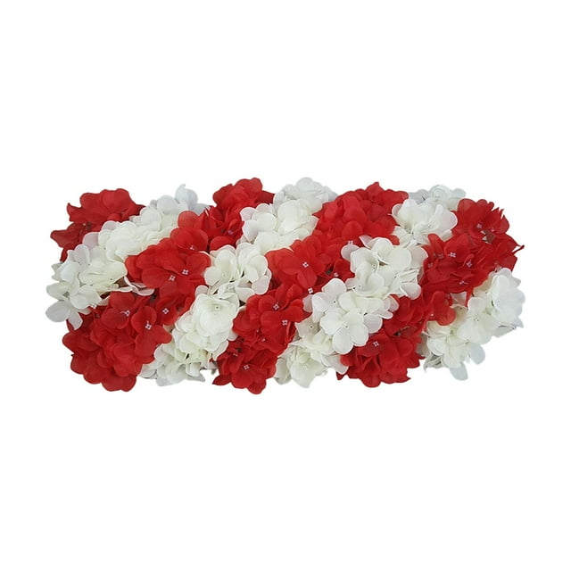 simhoa Flower Runner for Table, Wedding Dining Table Flower Centerpiece, Silk Hydrangea Red