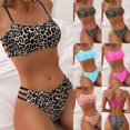 thumbnail image 2 of Top-kevin Women's Bikini Sets Ribbed Two Piece Swimsuits Bathing Suit Side Tie Thong Swimwear, 2 of 9