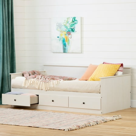 South Shore Plenny Daybed with Storage, White Wash