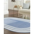 thumbnail image 2 of Rugs.com Lotus Collection Rug – 8' x 10' Oval Blue Low Rug Perfect For Living Rooms, Large Dining Rooms, Open Floorplans, 2 of 8
