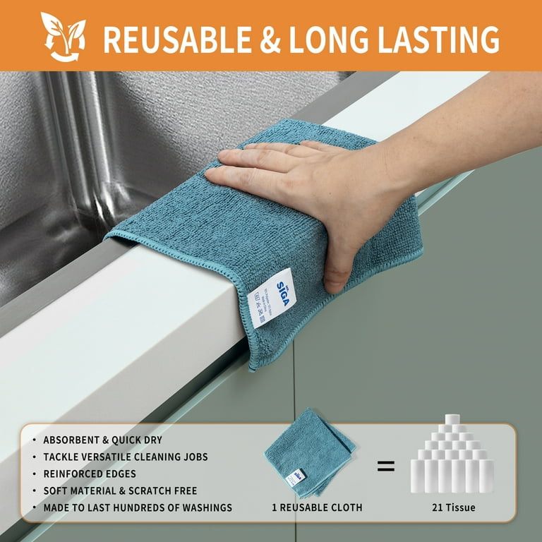 MR.SIGA Microfiber Cleaning Cloth, 50 Pack, 11.8-Inch photo 3