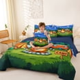 thumbnail image 4 of Catabedysis Night Camping 7-Piece Twin Bedding,Campfire Camper Print Bedding Comforter Set For Boys,Multicolor,Navy Blue Reversible, 4 of 7