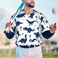 thumbnail image 6 of Balery Cute Cartoon Dinosaurs Baseball Jersey for Men Casual Button Down Shirts Short Sleeve Active Team Sports Uniform-4X-Large, 6 of 9