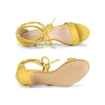 thumbnail image 4 of BLISSFUL STEP Women's Open Toe Kitten Heel Lace Up Sandals, 4 of 7