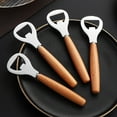 thumbnail image 3 of Matoen Stainless Steel Bottle Opener with Wooden Handle, 3 of 9