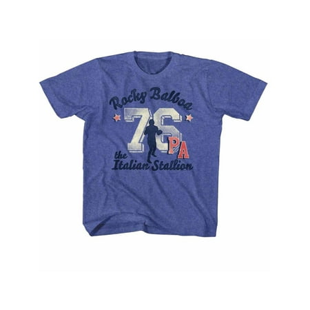 Water Stallion T-shirt - Rocky MGM Movie Balboa 76 PA the Italian Stallion Royal Blue Big Boys TShirt Tee