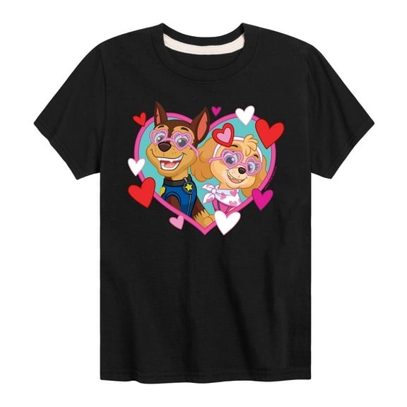 Paw Patrol - Chase Sky Hearts - Toddler And Youth Short Sleeve Graphic T-Shirt