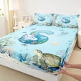 thumbnail image 3 of Feelyou Initial S Teens Twin Sheet Sets, Sea Turtle Axolotl Bedding, 3-Piece, 3 of 7