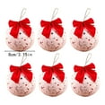 thumbnail image 3 of Christmas Ball Ornaments with Red Bow,6PCS 8cm Pink Pre-Strung Hanging Ornament Decorations,Xmas Glitter Shatterproof Plastic Balls for Holiday Party Wreath Garlands Trees(3.15"), 3 of 9