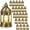 Gold, variant on 24 Pcs Mini Ramadan Vintage LED Lantern for Centerpiece Wedding Decorative Lantern with Flickery Candle Battery Powered Wedding Festival Hanging Tealight Christmas Party Decoration(Silver)