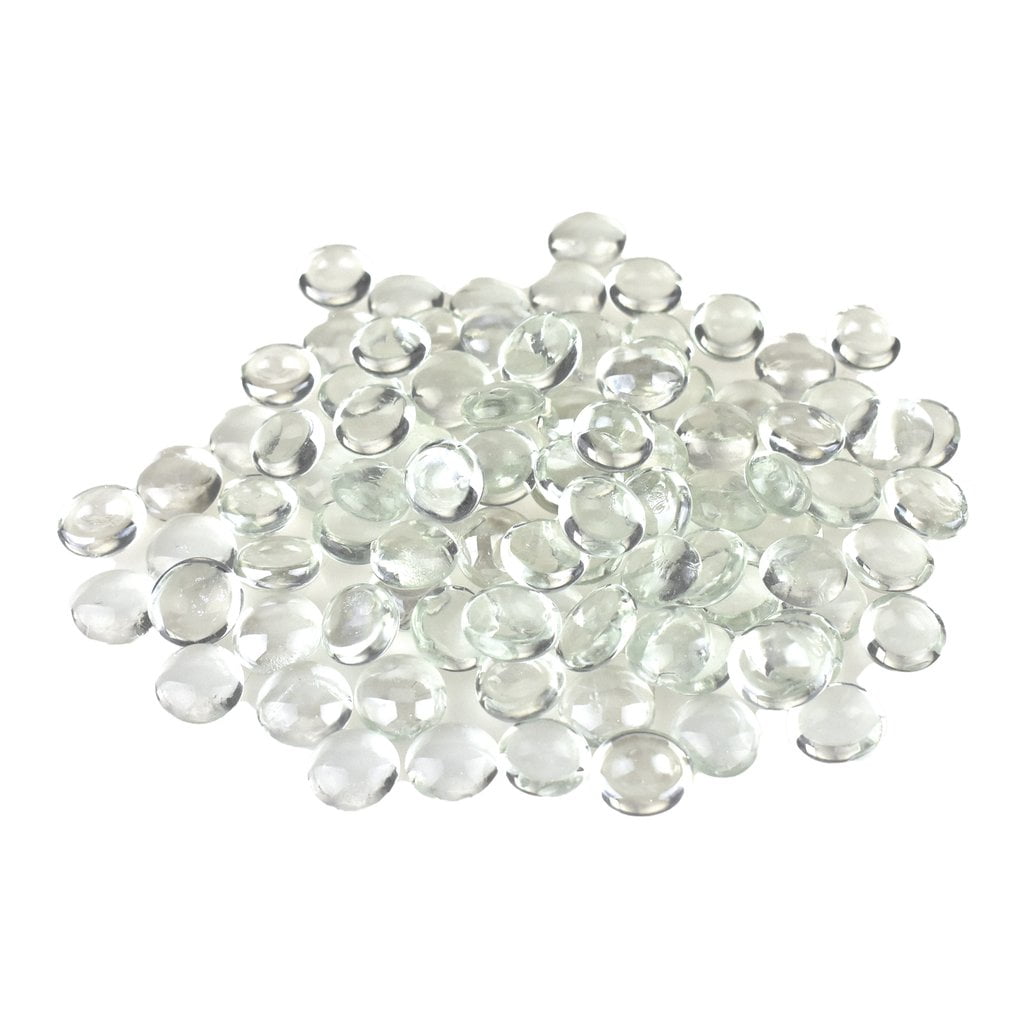 Flat Glass Marble Gems, 15Ounce, Clear