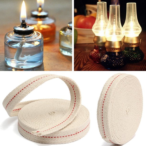 15Ft 4.5m 7/8'' White Flat Cotton Oil Lamp Wick Roll For Oil Lamps Lanterns 