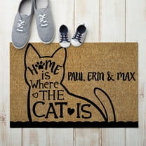 Home Is Where The Cat Is Personalized Pet Doormat