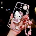 thumbnail image 3 of Hello Kitty 3D Luxury Rhinestone with Lanyard Phone Cases For iPhone 15 14 13 12 11 14 Pro Max Mini XS MAX X SE 2020 Back Cover tzw, 3 of 5