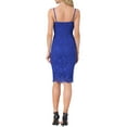 thumbnail image 3 of Vestido de encaje INSPIRE CHIC para mujeres con tirantes de espagueti, vestido bodycon sin mangas para cócteles y fiestas S Azul, 3 of 5