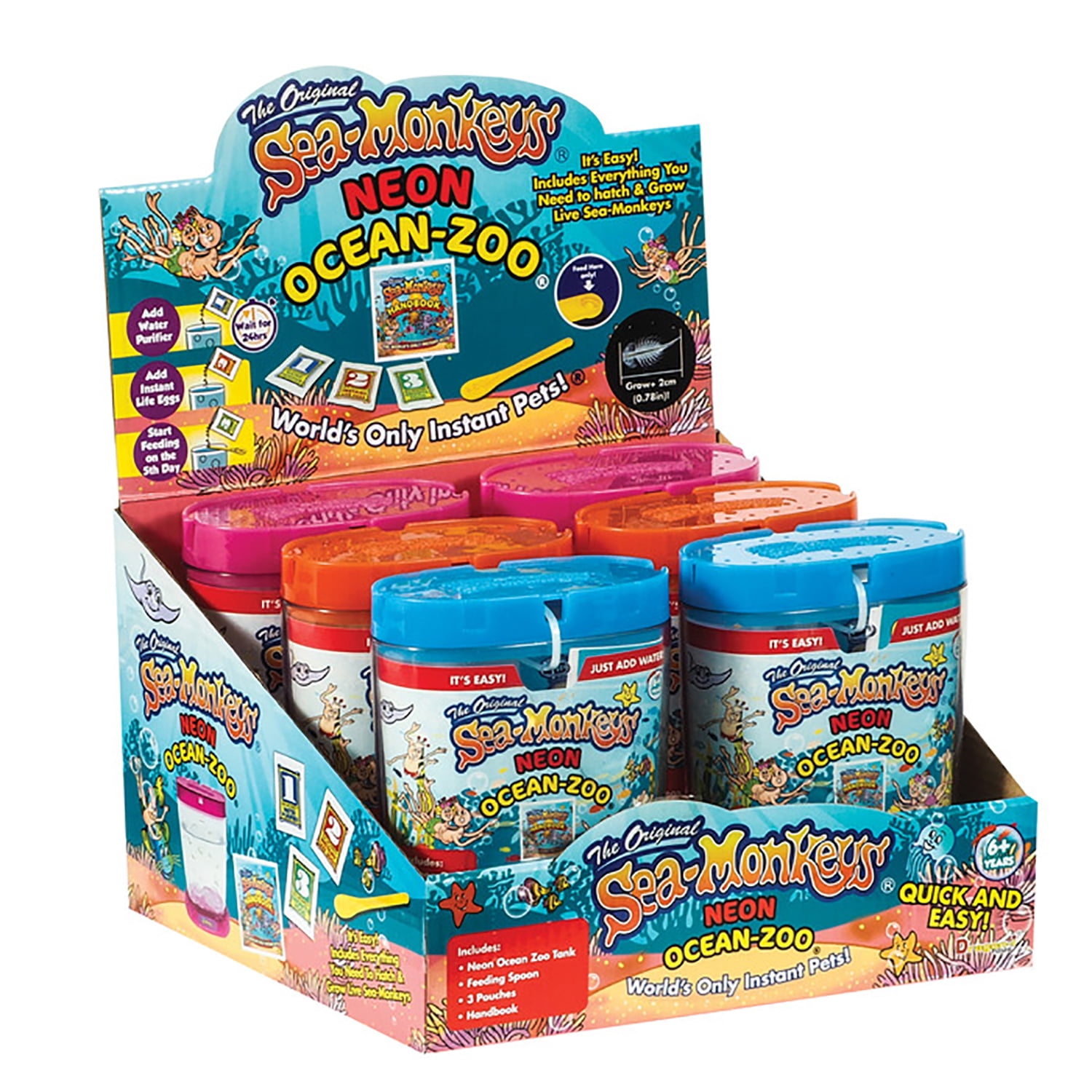 The Origianl Sea-Monkeys Neon Ocean Zoo Kit - World's Only Instant Pets! (Colors Vary)