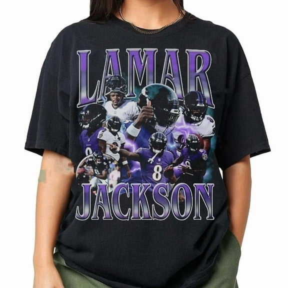Vintage 90s Lamar Jackson Shirt, Football Gift For Fan, American Football Shirt, Classic 90s Graphic Tee, Game Day Shirt,Bootleg Shirt