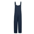 thumbnail image 5 of AOOCHASLIY Women's Casual Loose Baggy Jumpsuit Fashion Playsuit Trousers Overalls Cotton and Linen Jumpsuit with Pocket, 5 of 8