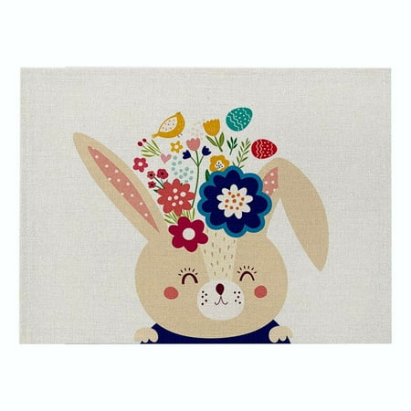 

Easter Placemat Cute Rabbit Placemat Cartoon Rabbit Placemat Scalding Table Decoration Tall round Table Set for 4 Place Mats for Kitchen Table Table Place Mats Place Mats Outdoor Dining Table Chargers