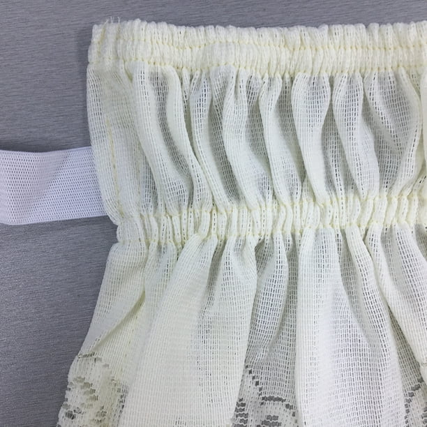 Vintage Crochet Ruffle Elastic Band Bed Skirt Beige 2_100x200cm