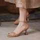 thumbnail image 2 of Sandalias de piel sintética con correa en el tobillo y tacón extraño para mujer de verano 2022, 2 of 4