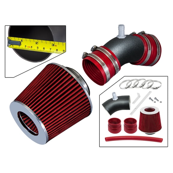 RW SERIES - MATTE BLACK PIPE RED - SHORT RAM INTAKE Compatible For 06-08 Hyundai Sonata 3.3L V6