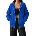 thumbnail image 2 of Hsovts Blue Women's Fashion Hoodies & Sweatshirts Essentials Casual Fleece Hoodies with Pocket Long Sleeve Crewneck Zip Up Sweatshirts Heavyweight Pullover Hoodies 2XL, 2 of 5