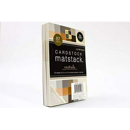 American Craft Die Cuts with a View - Cardstock Stack - White Core - Textured - 4.5 x 6.5 - Neutrals