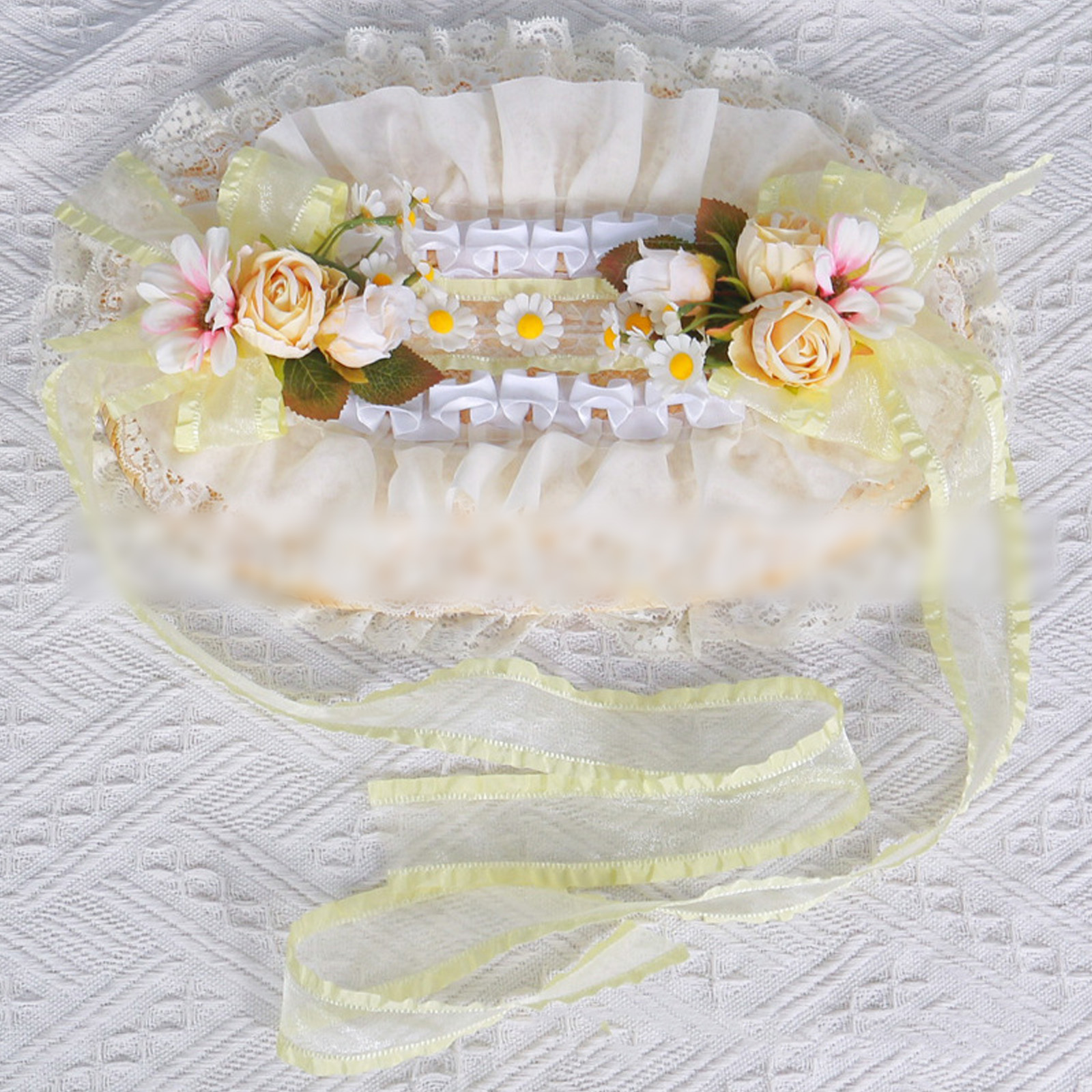 Breathable Straw Bonnet Hat Comfortable Victorian Theme Fascinator Hat With Lace Trim and Flower For Cosplay Gatherings