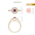 thumbnail image 5 of ANGARA Natural Vintage Style Amethyst Halo Ring with Milgrain Detailing in 14K Rose Gold for Women (Size-3.5mm) | February Birthstone, Anniversary, Jewelry Gift for Women | Natural Amethyst Ring, 5 of 9