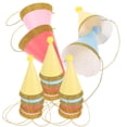 thumbnail image 4 of 12 piezas Pomp Kids Birthday Hat Glitter Party Golden Rim Cap Photo Props para decoración de niños (rosa, rojo, amarillo, azul cada tres), 4 of 6