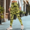 thumbnail image 4 of Renewold Camo Green Black Womens Yoga Pants with Pockets High Waisted Workout Yoga Pants Ankle Pants Tummy Control Premium Soft Compression Pants 80s 90s Sportswear, 3XL, 4 of 8