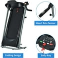 thumbnail image 6 of Electric Treadmill with LCD for Home Foldable 2.5HP 12KM/H, Cup Holder Heart Rate Sensor, Cardio Exercise Machine, Walking Running Machine for Indoor Home Gym Exercise Fitness, Black, 6 of 7