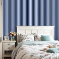 thumbnail image 4 of Peel and Stick Wallpaper Vertical Navy Blue White Stripes Self Adhesive Removable Renter Friendly Contact Paper for Bedroom 17.7in x 118in, 4 of 8