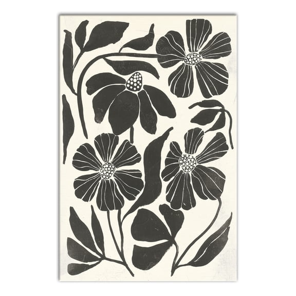 Creative Products Modern Black and White Floral 20 x 30 Canvas Wall Art