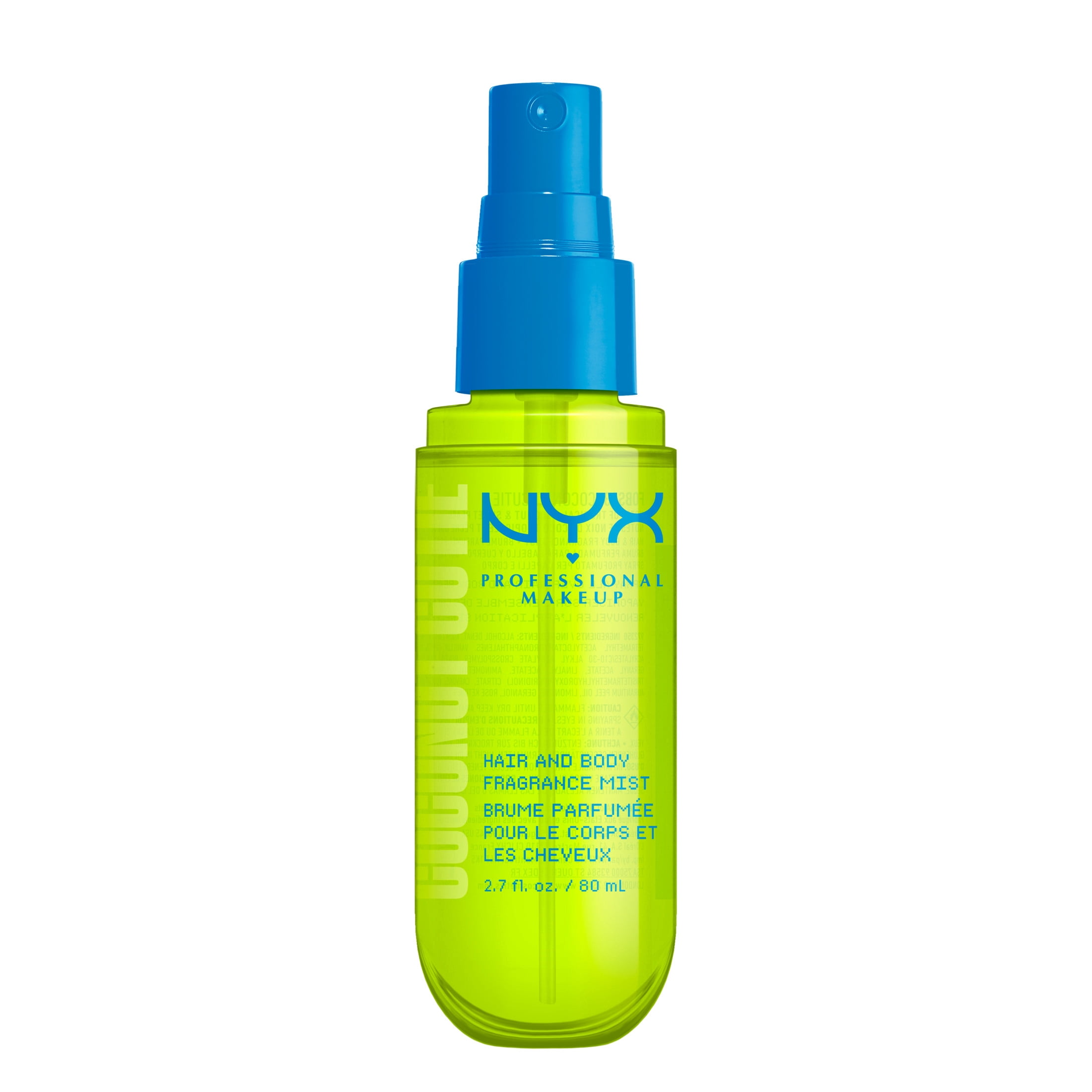 NYX Professional Makeup Fat Oil Tropical Coconut Peach Body Spray Hair Mist, Coconut Cutie, 2.7 fl oz