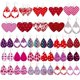 thumbnail image 1 of Pendientes De Gota De Cuero Para El Día De San Valentín, Pendientes Colgantes Con Estampado De Corazón En Forma De Lágrima, Pendientes Colgantes De Cuero Para Mujer 30 Pares Vogacara AP005489-00, 1 of 6