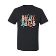 thumbnail image 2 of Wild Bobby Beauty From Ashes Groovy Font With Stars Vintage Men Tee, Black, Small, 2 of 6