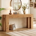 thumbnail image 2 of Finmind Solid Wood Console Table, 70.87" Extra Long Entryway Table for Hallway, Easy Assembly, Light Brown, 2 of 7