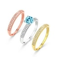 thumbnail image 2 of Gem Stone King 2.26 Ct Round Blue Apatite 925 Sterling Silver Set of 3 Stacking Ring (Size 5), 2 of 4