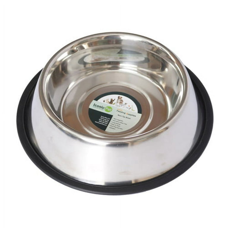 2-STAINLESS STEEL 16 0Z Standard Pet Dog Puppy Cat Food Water Bowls Dish  NEW