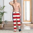 thumbnail image 2 of Fotbe American Astronaut Runs Forward Pantalones de Pijama para Hombre, Pantalones de Dormir, Pantalones de Casa con Cintura Ajustable y Bolsillos-Small, 2 of 6