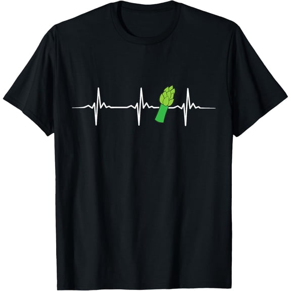 men and women can wear，Asparagus Heartbeat Funny Vegetable Asparagus T-Shirt