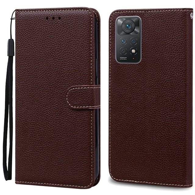 Note 11 Case For Xiaomi Redmi Note 11 11S Case Leather Wallet Flip Case For Redmi Note 11 Pro Phone Cases Note 11S Cover Fundas Coffee Note 11