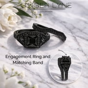 Danielle Wedding Ring Set for Women CZ Black Engagement Ginger Lyne Collection