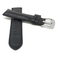 thumbnail image 2 of 22mm Mens' Alligator Style Leather Watch Strap Band, Stainless Steel Buckle, 2 of 7