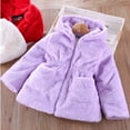 thumbnail image 4 of GYRATEDREAM Toddler Girls Winter Fleece Thicken Coat Kids Hooded Faux Fur Jacket Baby Warm Zipper Hoodies Windproof Outwear for 1-6 Years, 4 of 8
